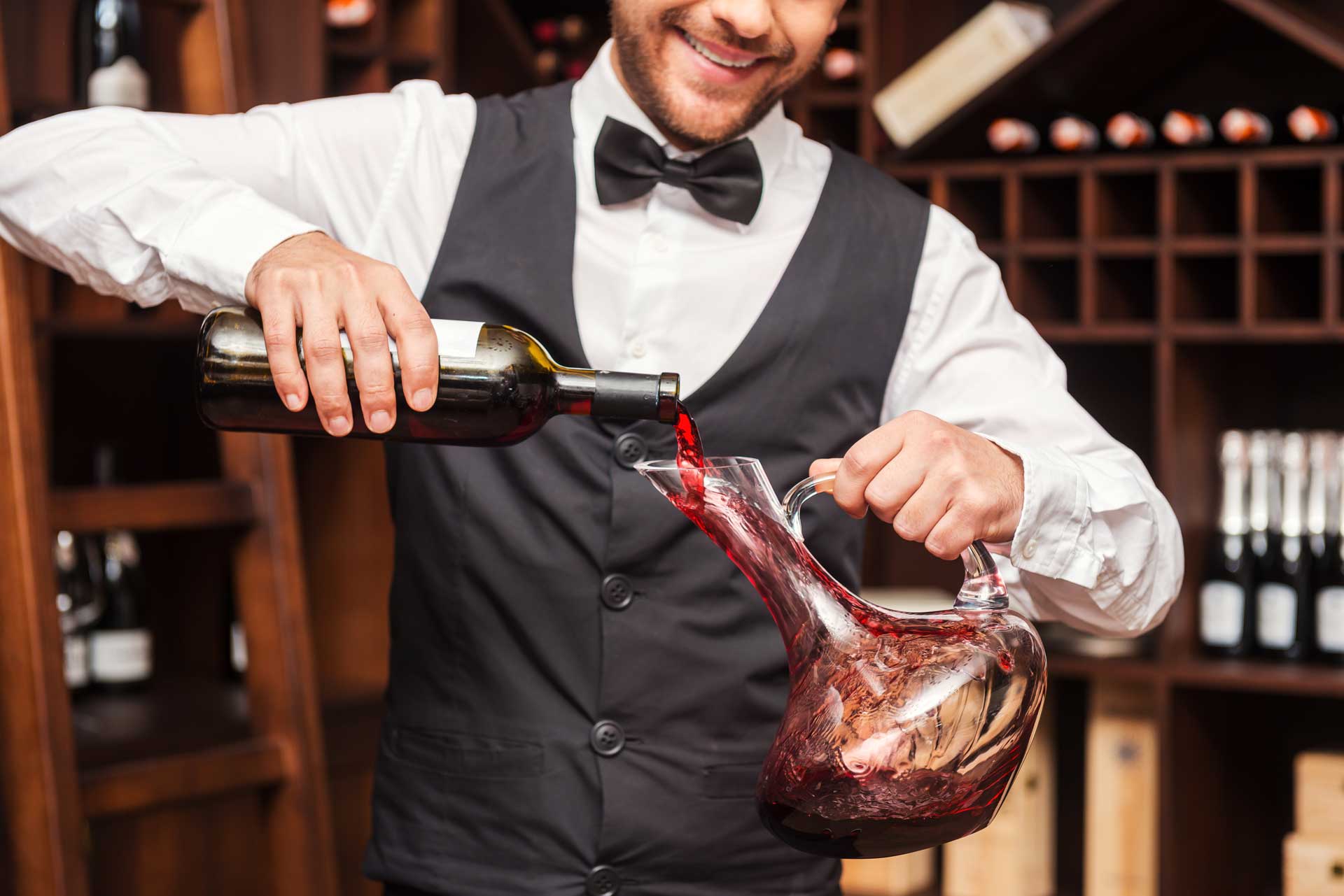 Wein Dekanter befüllen